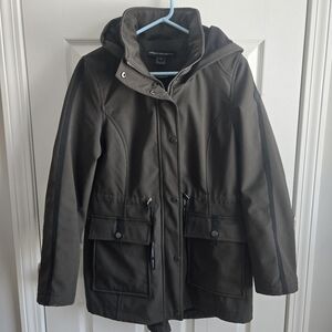 French Connection Womans Medium Dark Green Winter Coat Jacket With Hood